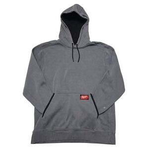 Milwaukee Gray LS Pullover Hoodie Size L‎ Workwear Casual Cotton Blend *READ*